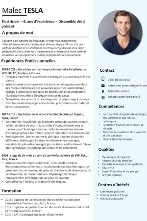 cv électricien